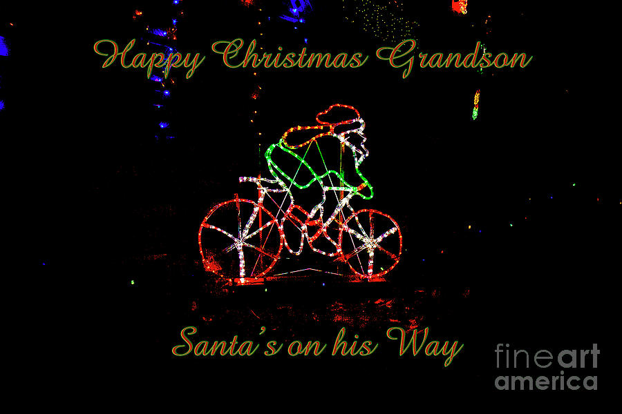 Santa on his Bike Photograph by Elaine Teague