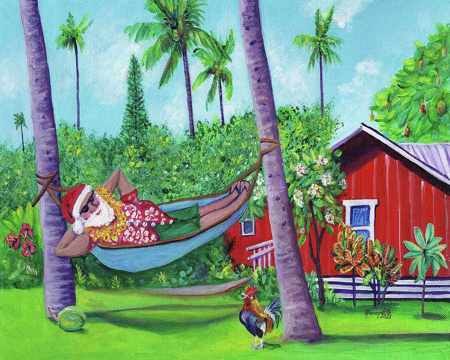 Santa on Vacation Painting by Marionette Taboniar
