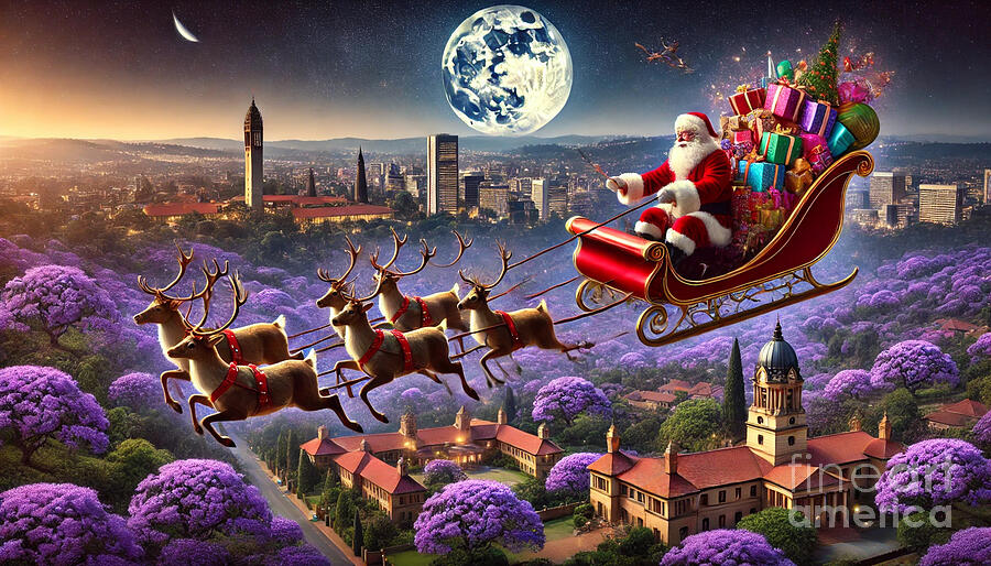 Santa Over Pretoria Digital Art by Steve Mitchell