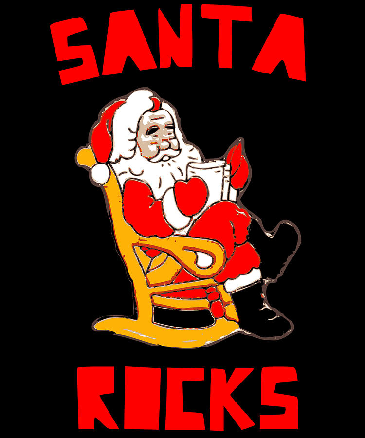 Santa Rocks Funny Christmas Digital Art by Flippin Sweet Gear