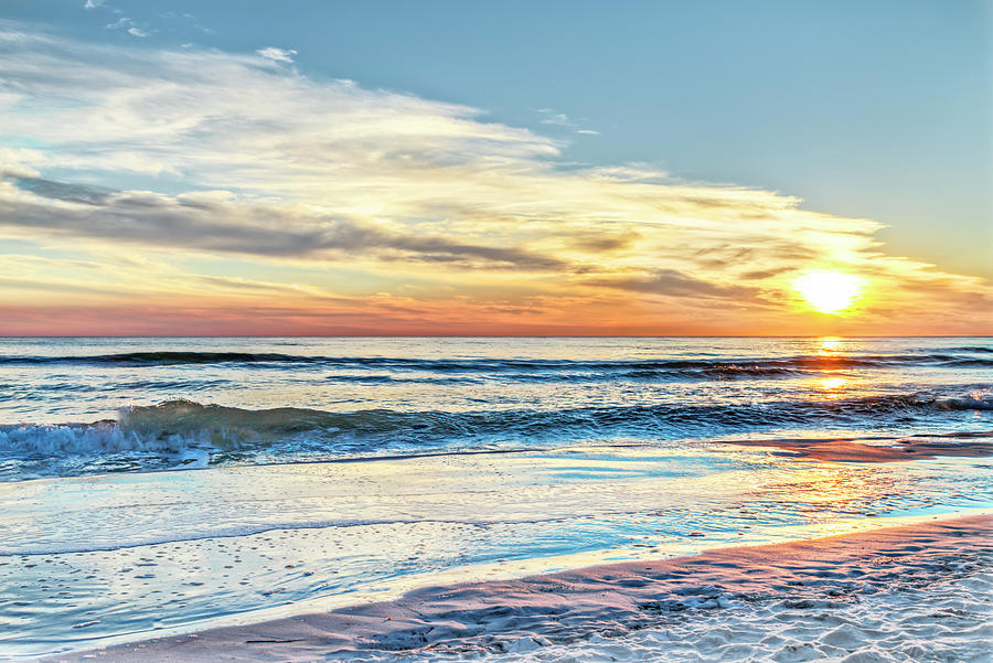 Sunset Photograph - Santa Rosa Beach, Florida Gulf Sunset by Kay Brewer