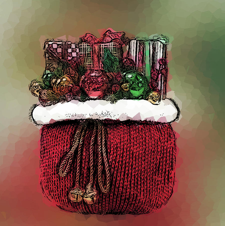Santa Sack Digital Art by Leslie Montgomery
