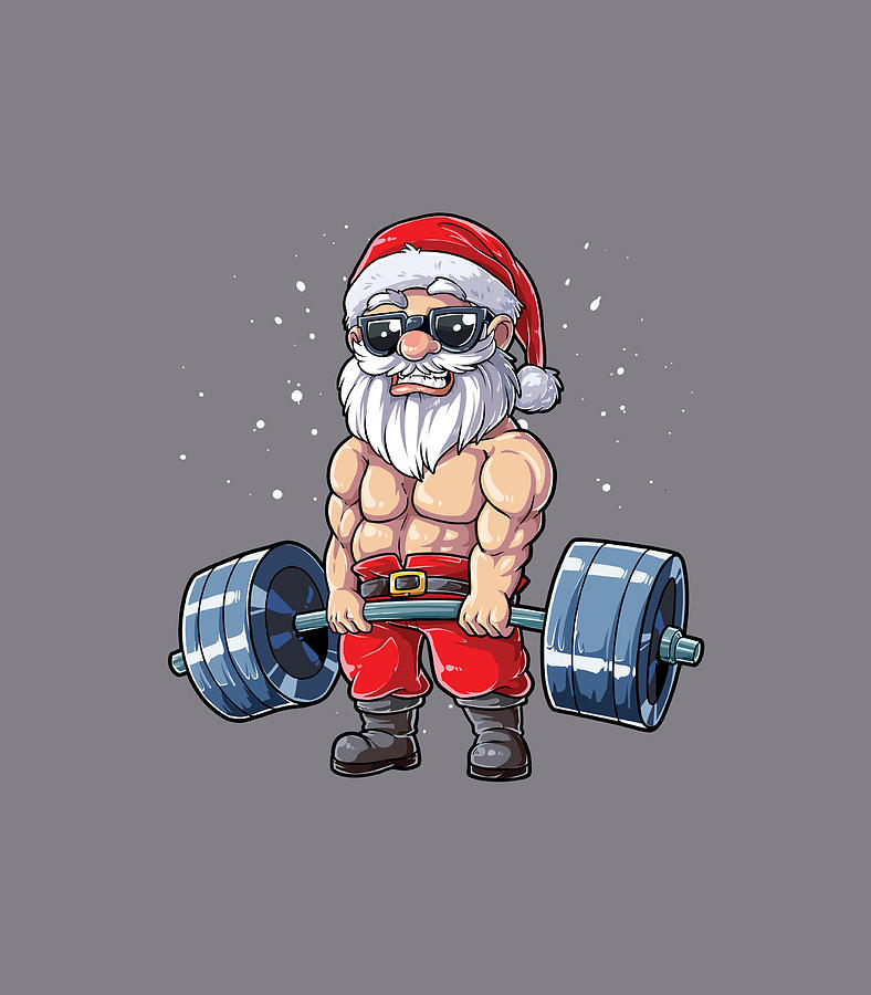 Fitness Christmas shirt Santa Deadlift Gym Xmas Men Gifts