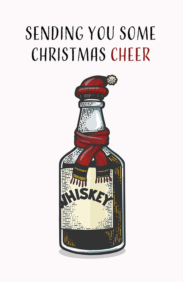 Christmas Digital Art - Santa Whiskey Cheer Greeting Card by Ink Well