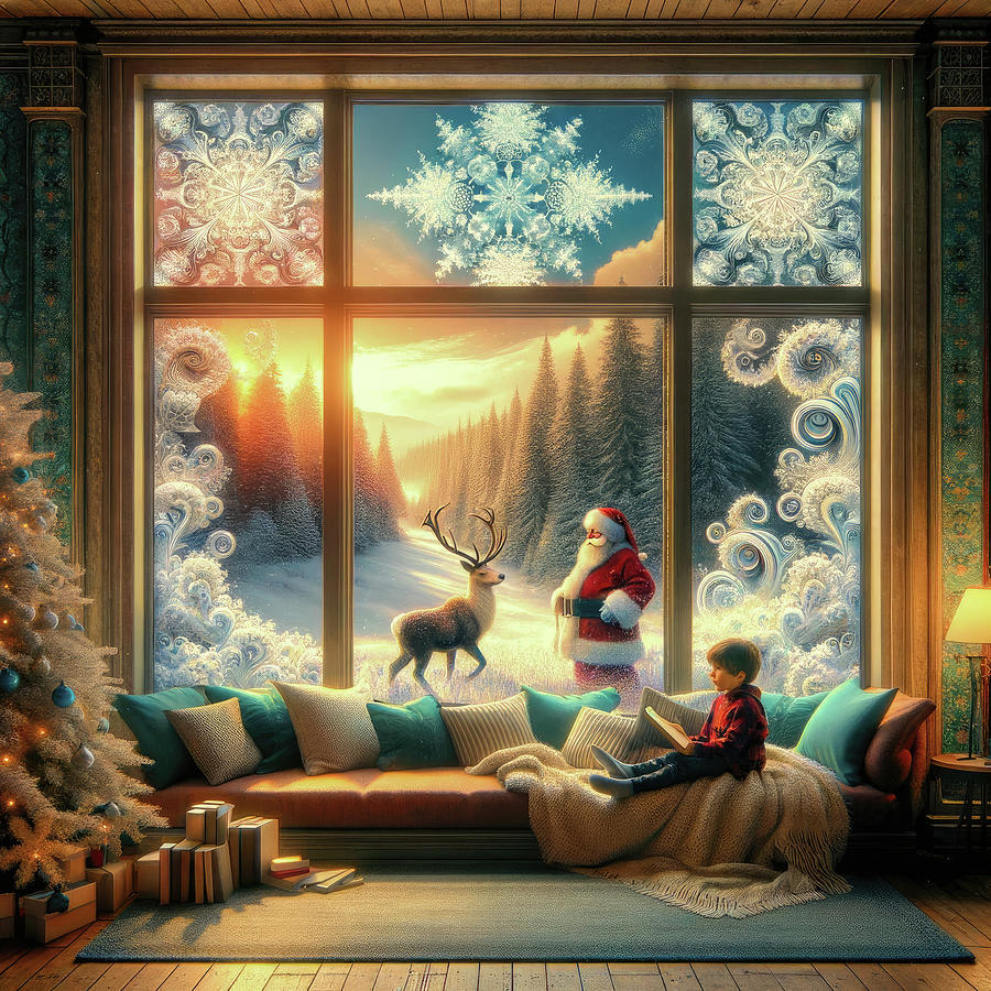 Santa Whispers and Winter Wishes Digital Art by Bill and Linda Tiepelman