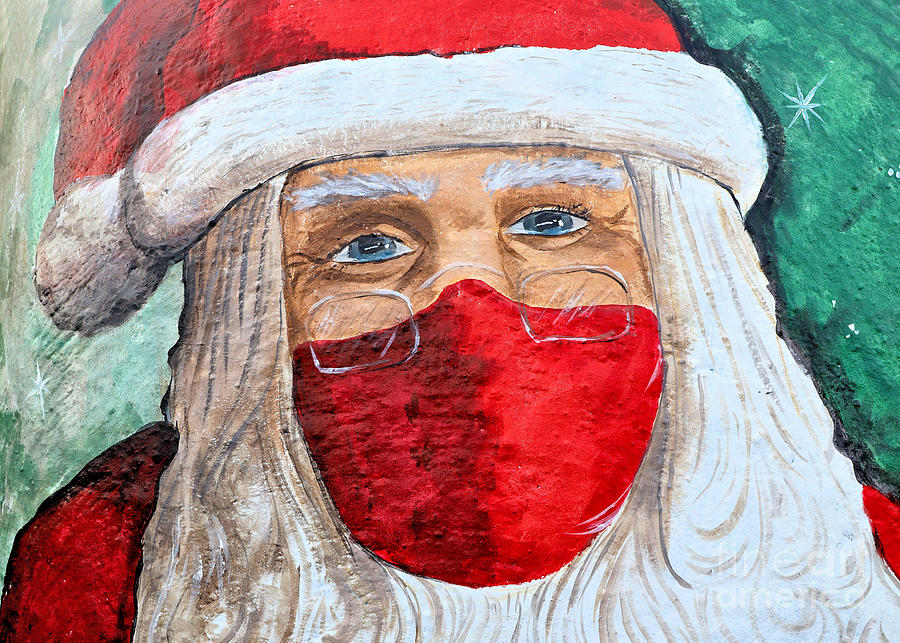 Santa with Mask On Photograph by Vivian Krug Cotton