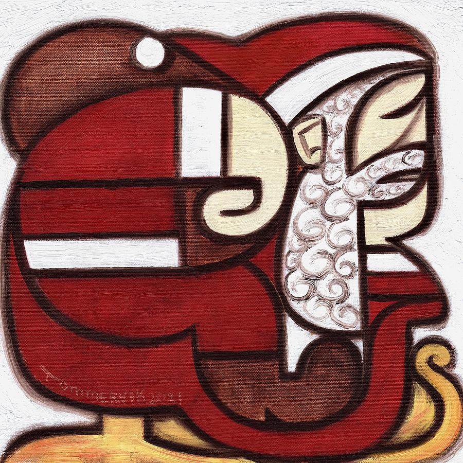 Santas Christmas Sleigh Print Painting by Tommervik