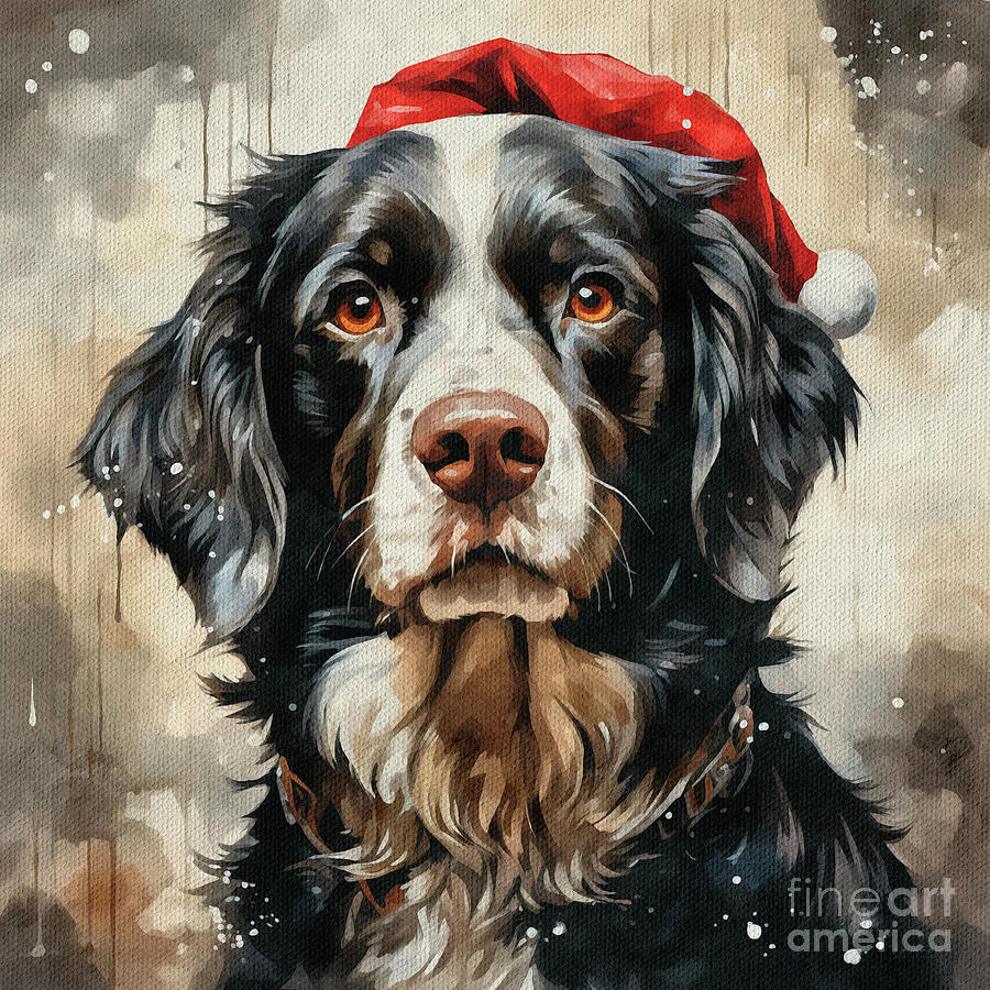 Animal Digital Art - Santas Dog by Maria Angelica Maira