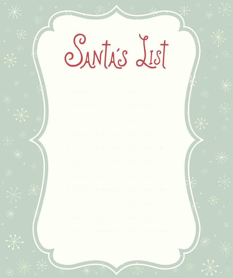 Santas List Drawing by MsEli