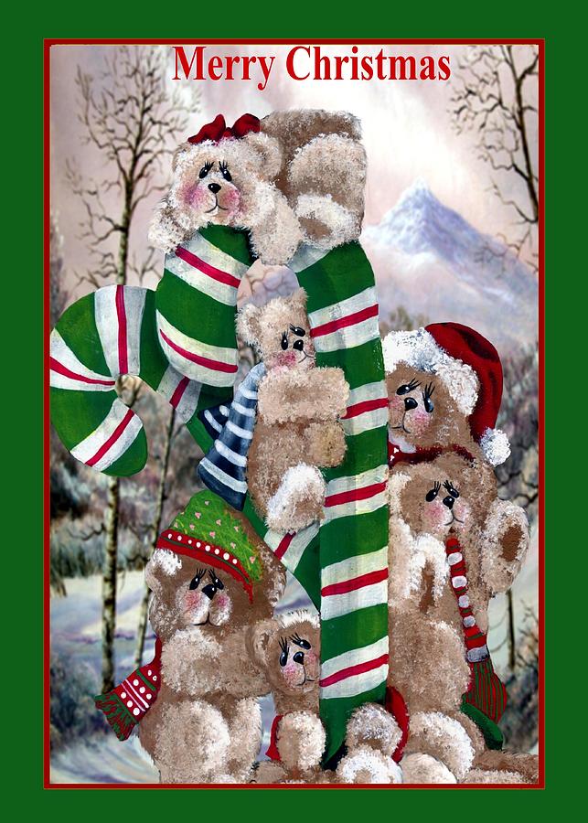 Santas Little Helpers Painting by Ron and Ronda Chambers