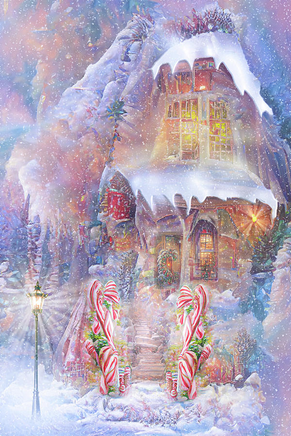 Santas Magical Christmas Cottage Digital Art by Mark Andrew Thomas