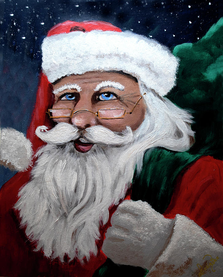 Santa's Passport Picture Painting by Lizzie Angell-Beaudoin - Fine Art ...