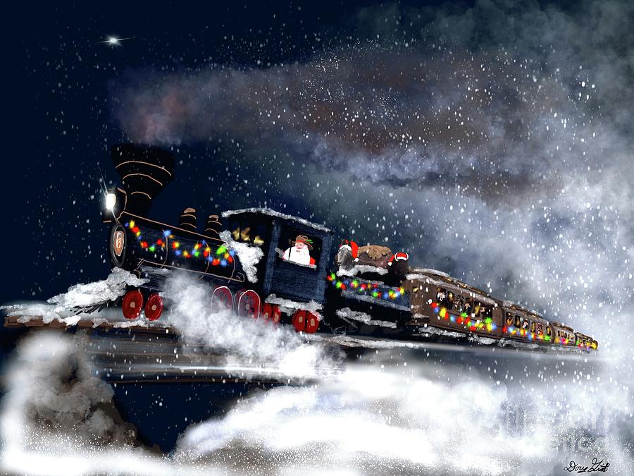 Santas Train Digital Art by Doug Gist