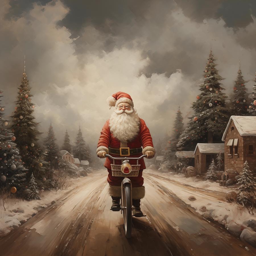 Santas Winter Bike Ride Photograph by Lisa Pearlman