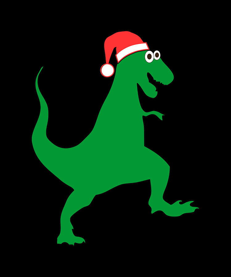 Santasaurus Santa T-Rex Dinosaur Christmas Digital Art by Flippin Sweet Gear