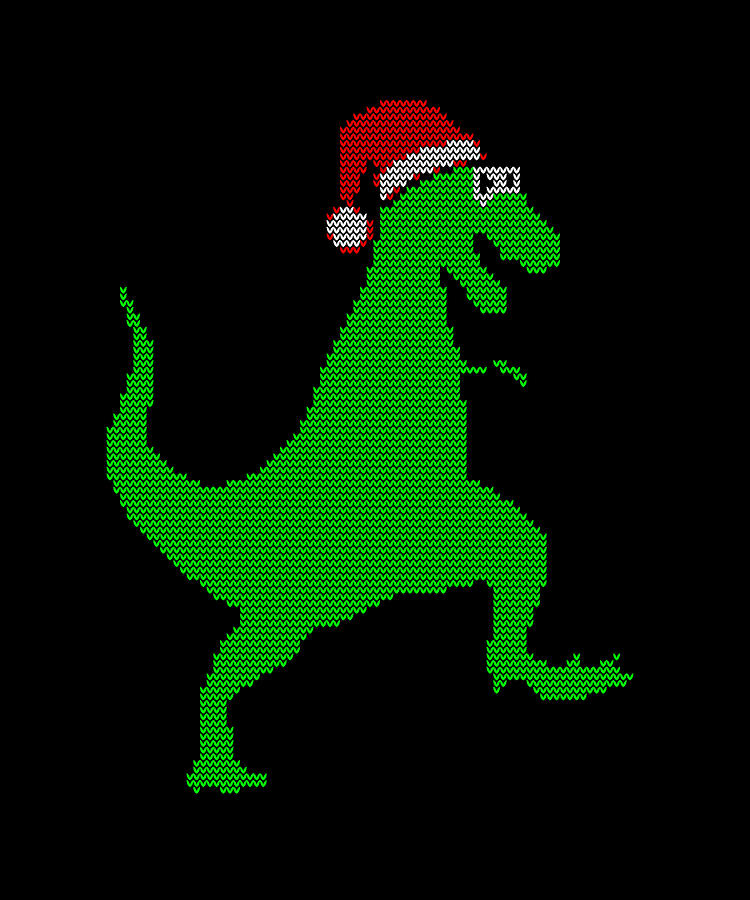 Santasaurus Ugly Christmas Sweater Digital Art by Flippin Sweet Gear