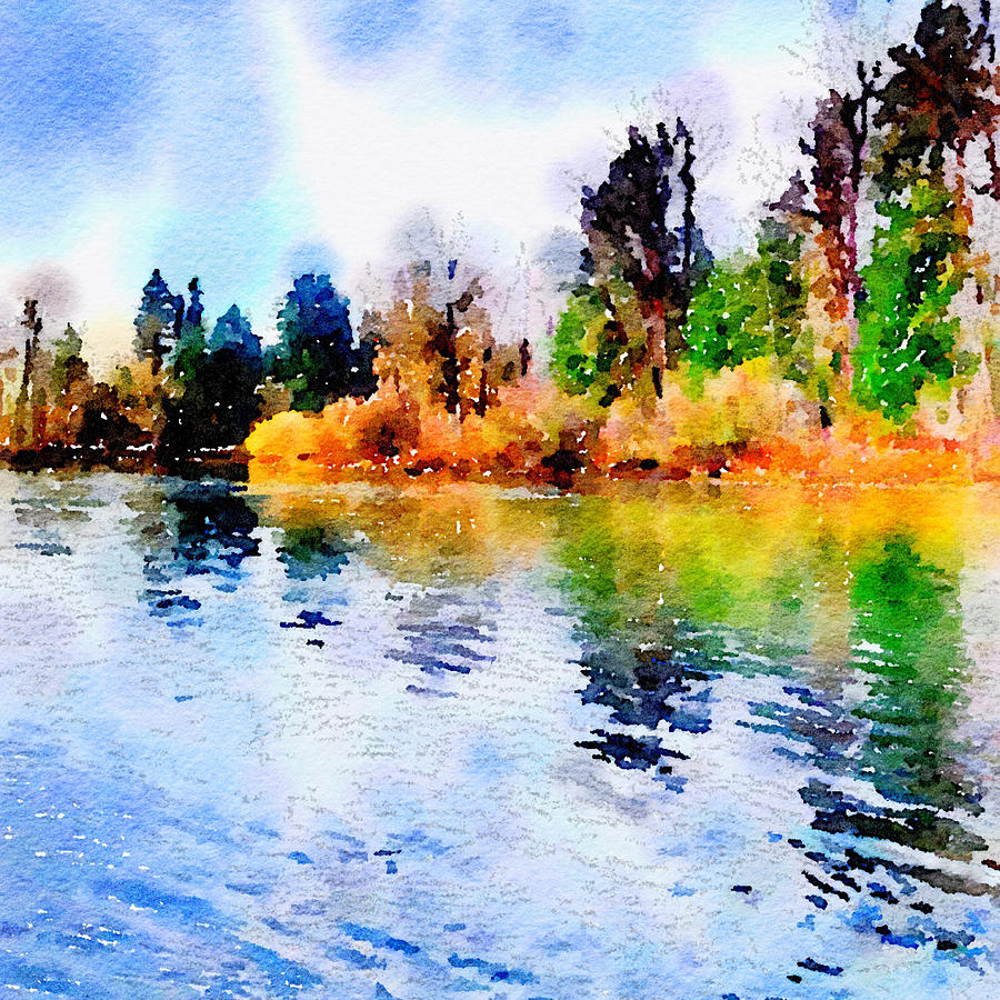 Santiam River Painting by Bonnie Bruno