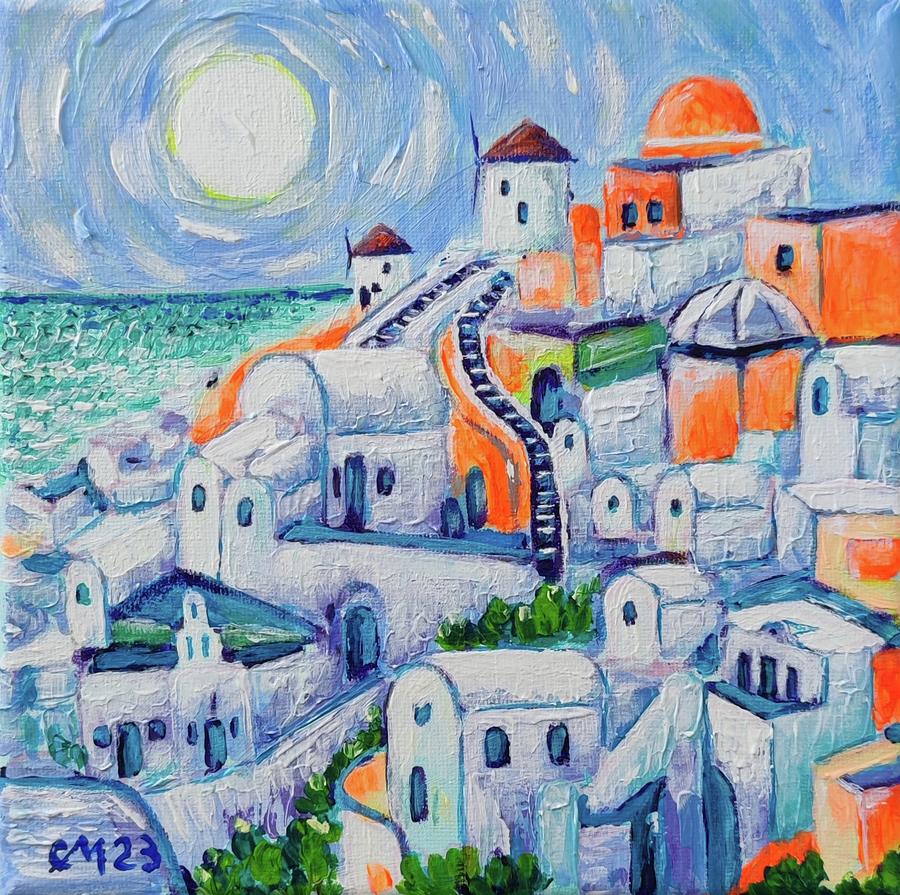 Santorini  Painting by Cristina Marin