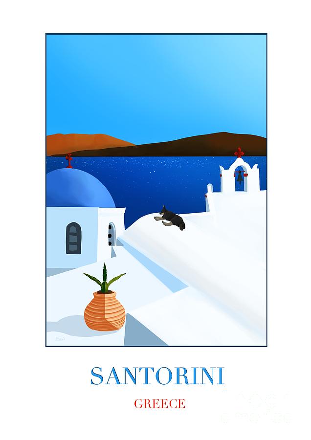 Santorini Greece Digital Art by Lidija Ivanek - SiLa
