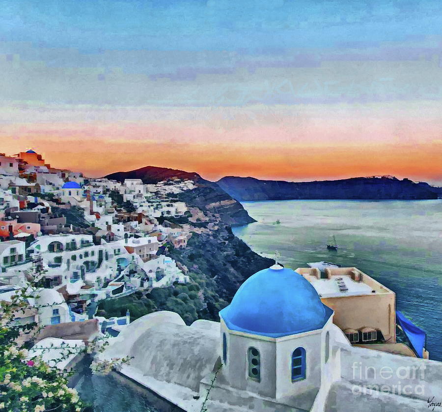 Santorini Island Greece Digital Art by Yorgos Daskalakis