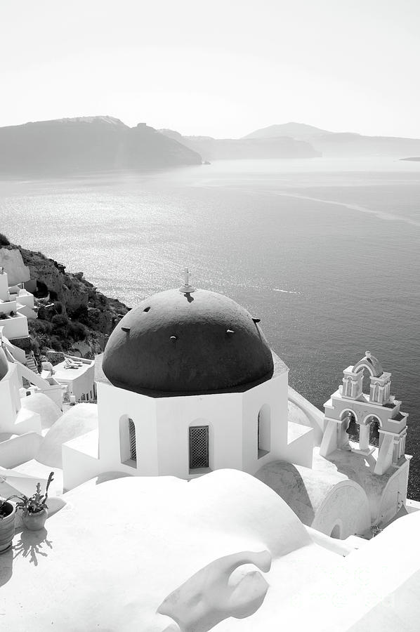 Santorini Oia Bliss Black White #2 #wall #decor #art Mixed Media by ...