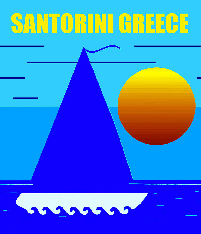 Santorini sailing  Mixed Media by David Lee Thompson