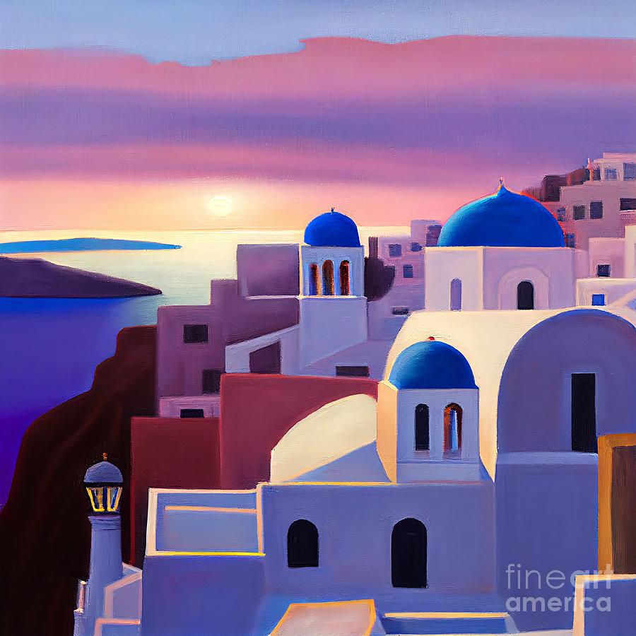 Santorini View #3 Digital Art by Pixel Chimp - Fine Art America