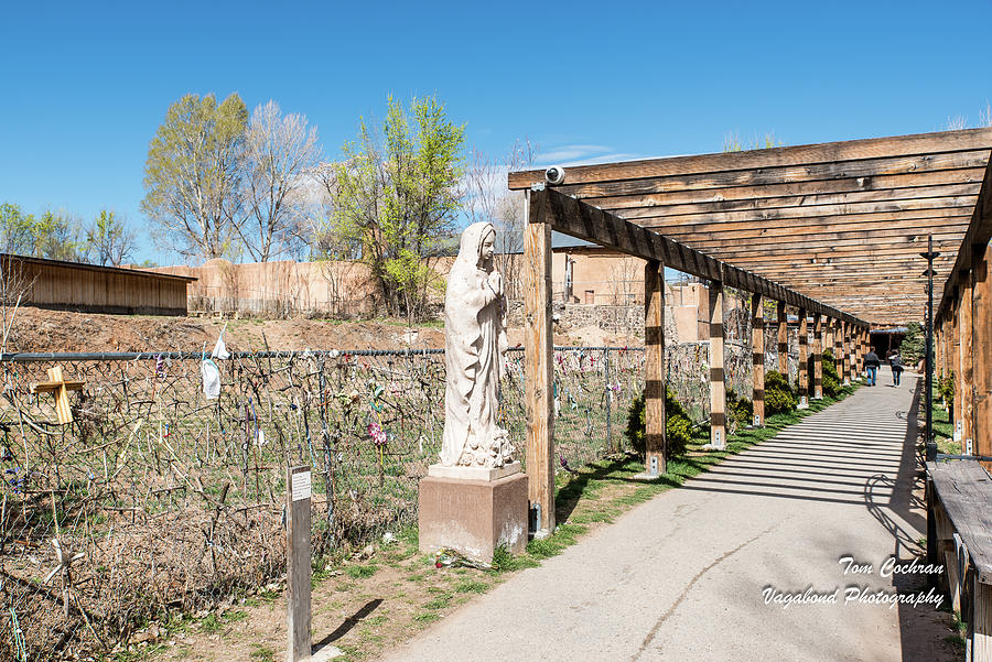 Santuario Entrance and Fence with Crosses Photograph by Tom Cochran