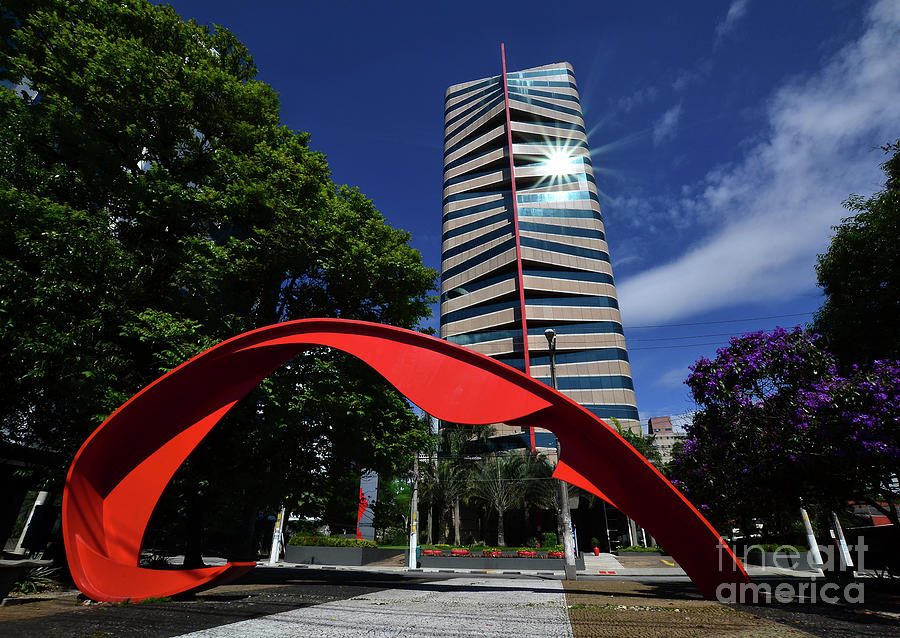 Sao Paulo, Brazil - modern corporate building at Berrini Avenue Photograph by Carlos Alkmin