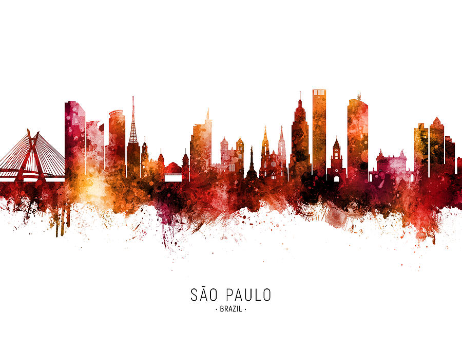 Sao Paulo Skyline Brazil #44 Digital Art by Michael Tompsett
