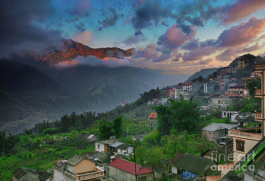 Sapa Landscape with Fansipan Mountain  Photograph by Chuck Kuhn
