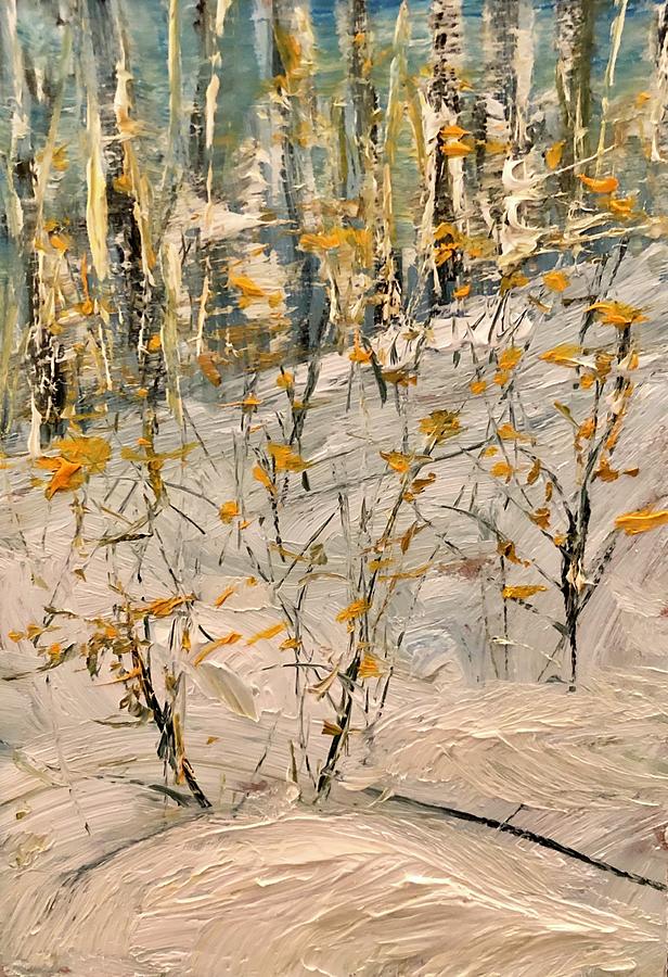Saplings in Winter Painting by Desmond Raymond