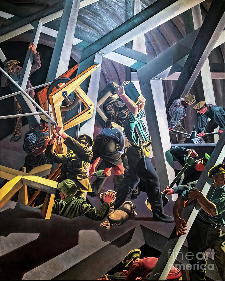 Sappers at Work, A Canadian Tunnelling Company by David Bomberg  Painting by David Bomberg
