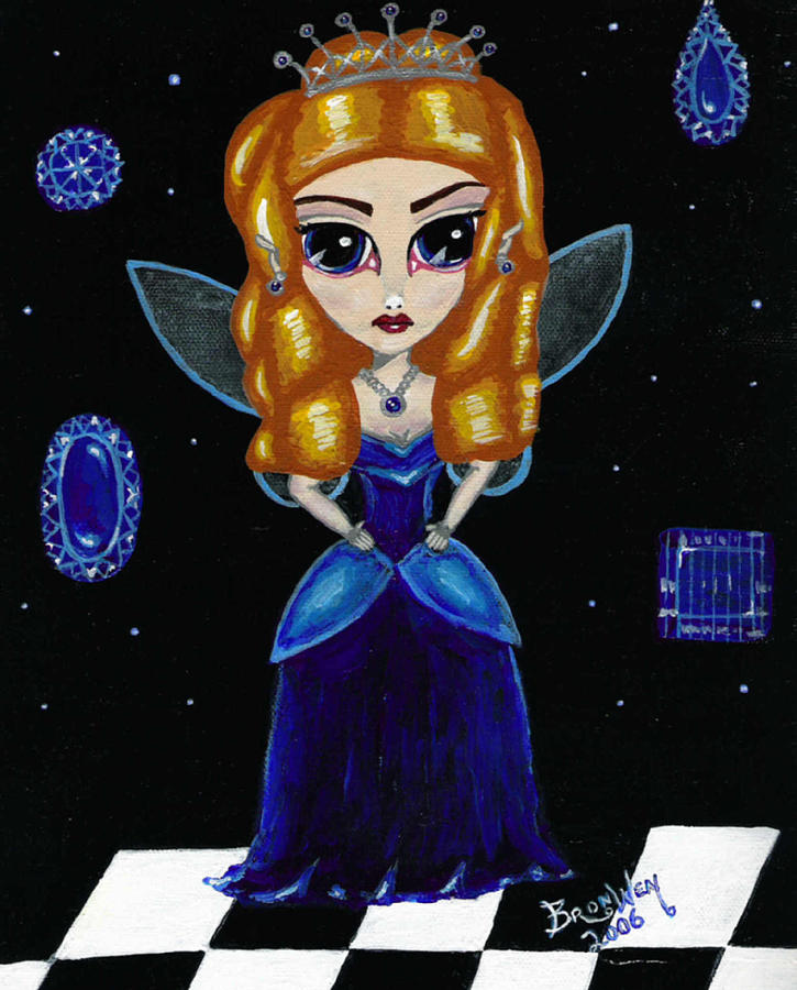 Fairy Painting - Sapphire Fairy by Bronwen Skye