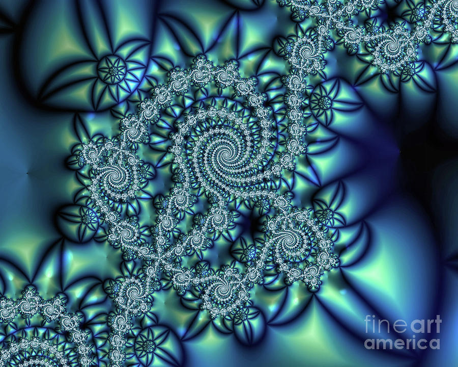 Sapphire Pearl Galaxy  Digital Art by Elaine Manley
