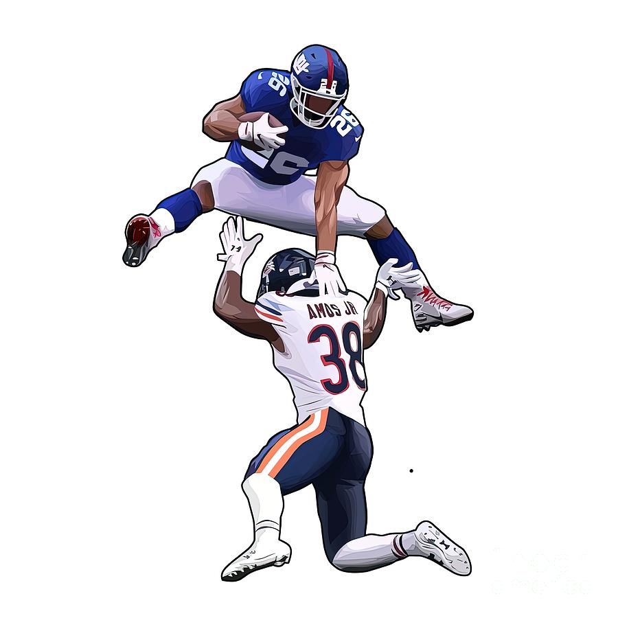 Saquon Jump Over Amos Painting by Isla Dominic - Fine Art America