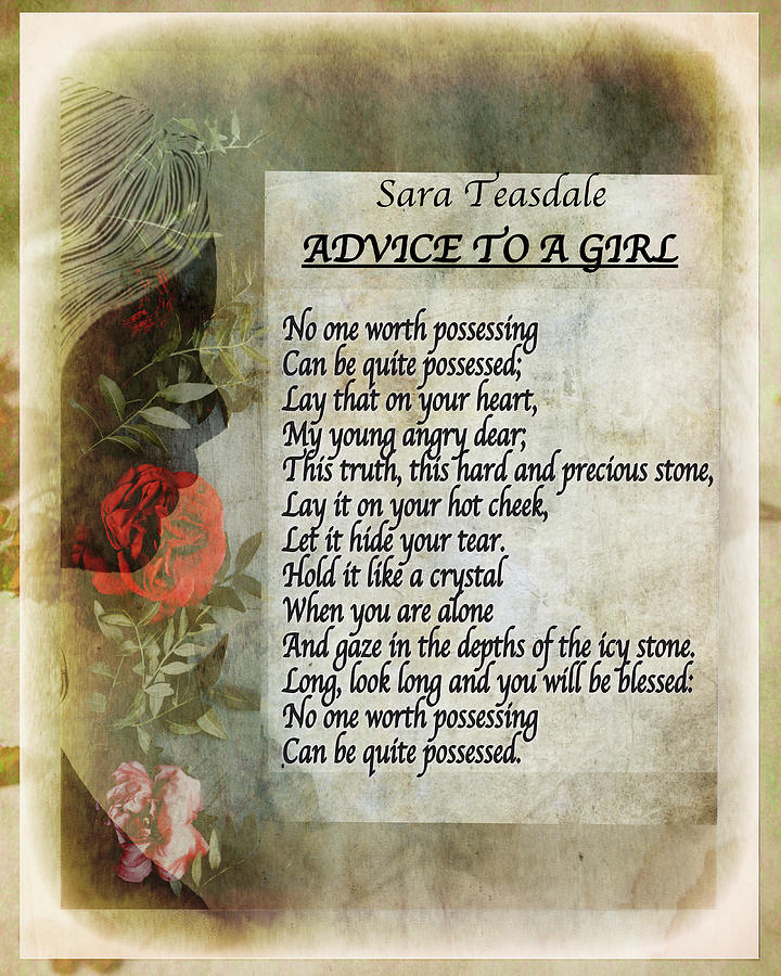 Sara Teasdale Advice To A Girl Mixed Media By Blue Confetti Fine Art