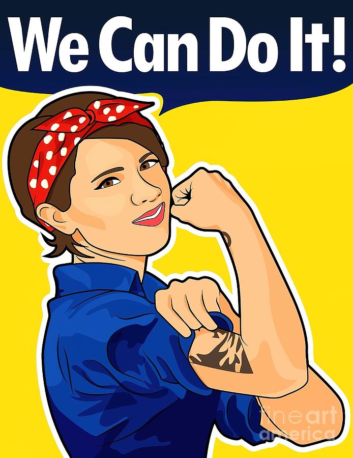 Sara the Riveter We Can Do Painting by Robertson Aaron | Fine Art America