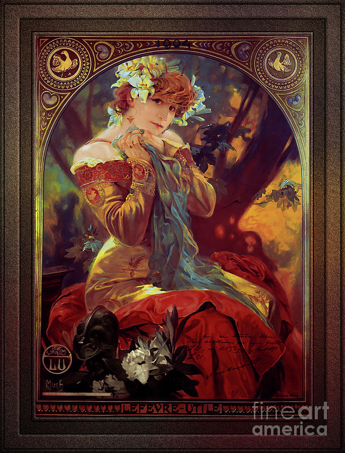 Sarah Bernhardt in La Princesse Lointaine by Alphonse Mucha Painting by Rolando Burbon