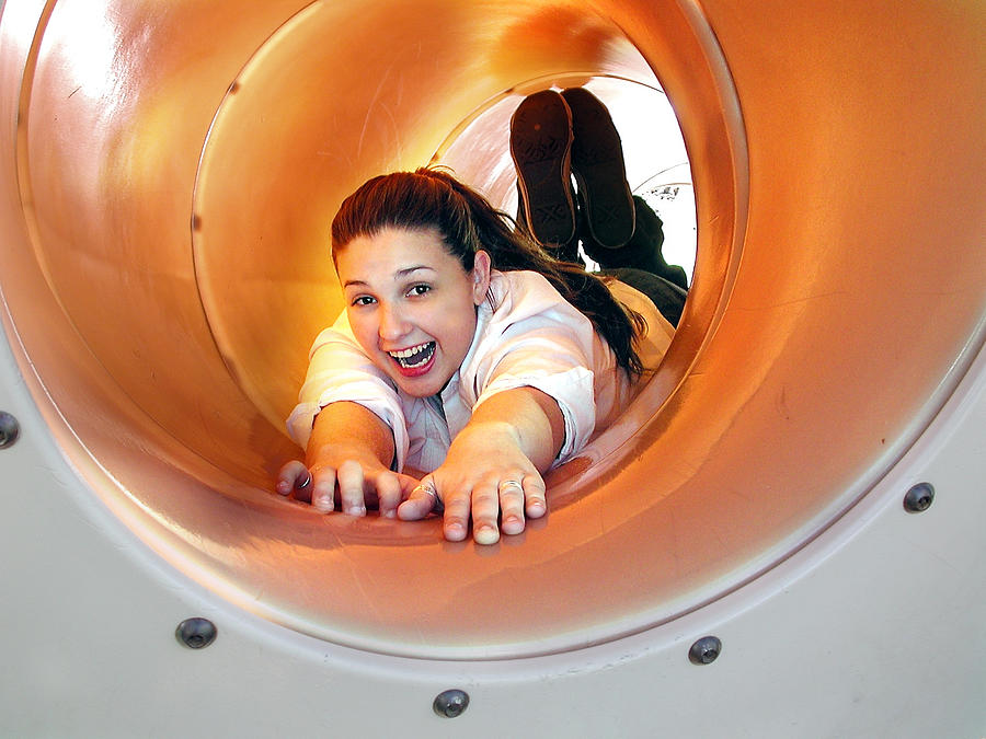 Sarah - sinking down the tube Photograph by Flutter_97321