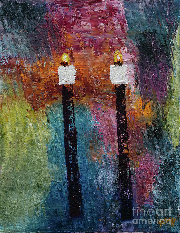 Sarahs Candles Painting by Henya Gutnick