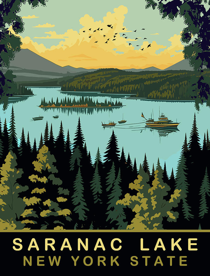 Saranac Lake, NY Digital Art by Long Shot
