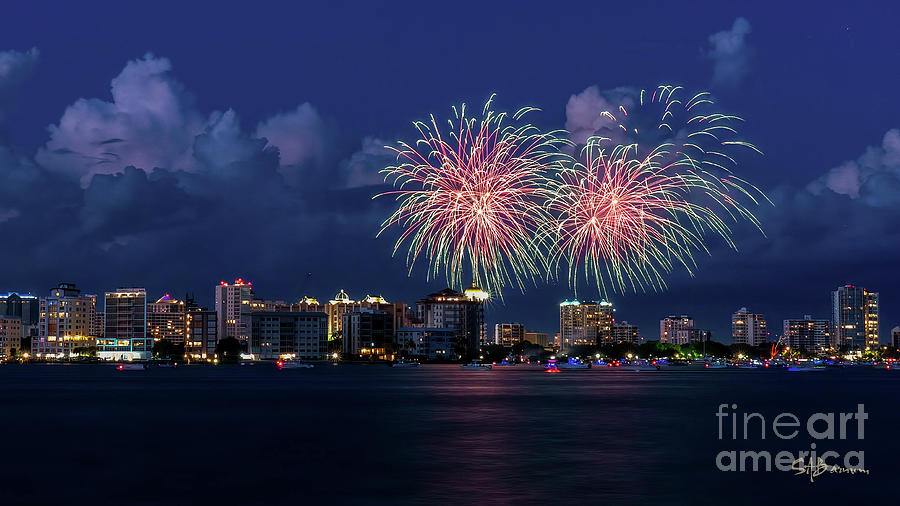 Sarasota Fireworks Photograph by Steve Barnum Pixels