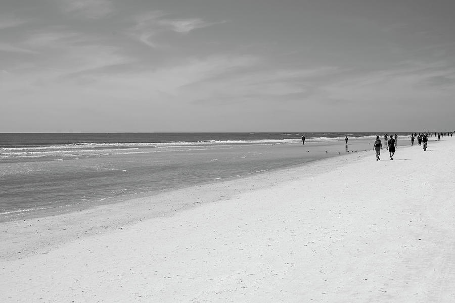Sarasota Florida Siesta Key Siesta Beach White Sand Black and White Photograph by Toby McGuire