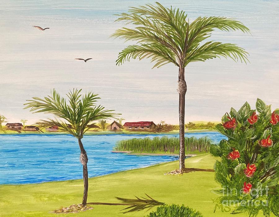 Sarasota Palms Painting by Monika Shepherdson