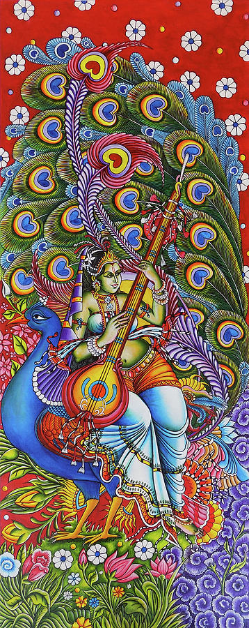 mural painting saraswati