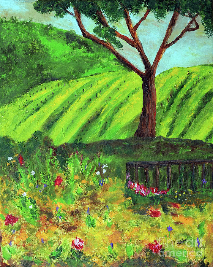 Saratoga Hills Painting by Haleh Mahbod