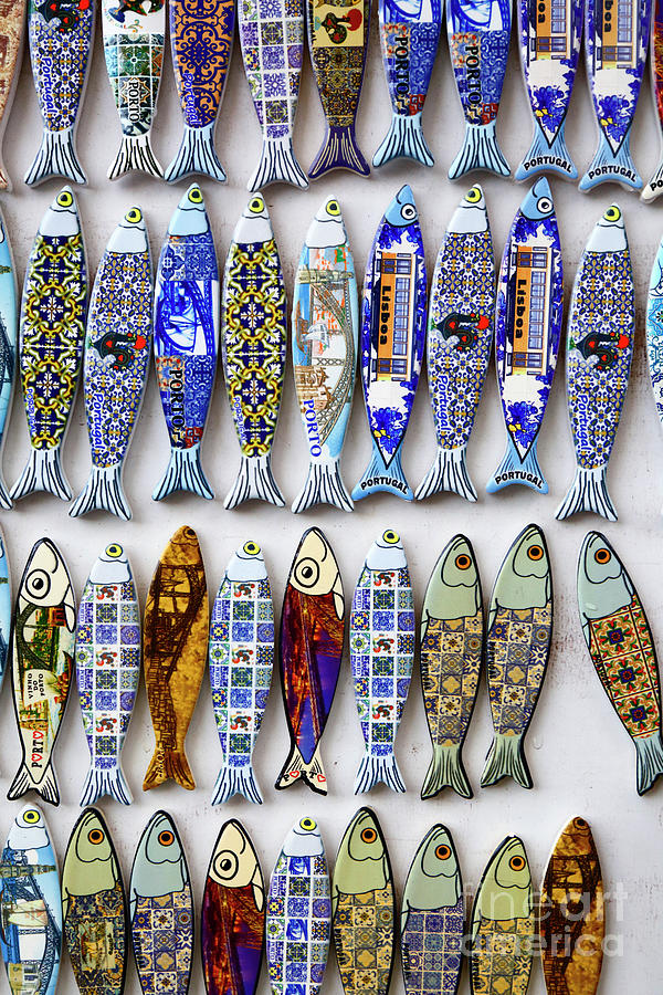 Sardine fish shaped fridge magnets Porto Portugal Photograph by James Brunker