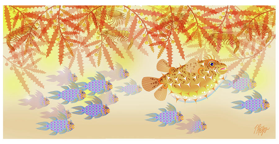 Sargassum Fish Schools Digital Art by Tim Phelps
