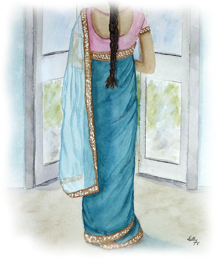 Sari from India Painting by Kelly Mills